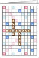 103rd Birthday, Game Board card