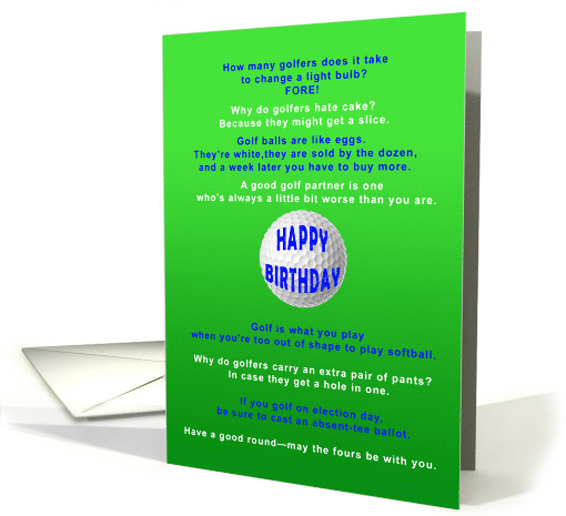 Golf Jokes, Birthday card (1603906)