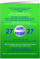 27th Birthday, Golf Jokes card