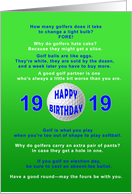 19th Birthday, Golf Jokes card