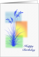 Happy Birthday, with Grasses card