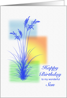 Son, Happy Birthday, with Grasses card