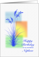 Nephew, Happy Birthday, with Grasses card