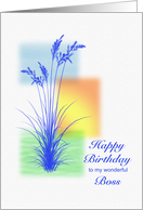 Boss, Happy Birthday, with Grasses card