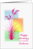 Godmom, Happy Birthday, with Grasses card
