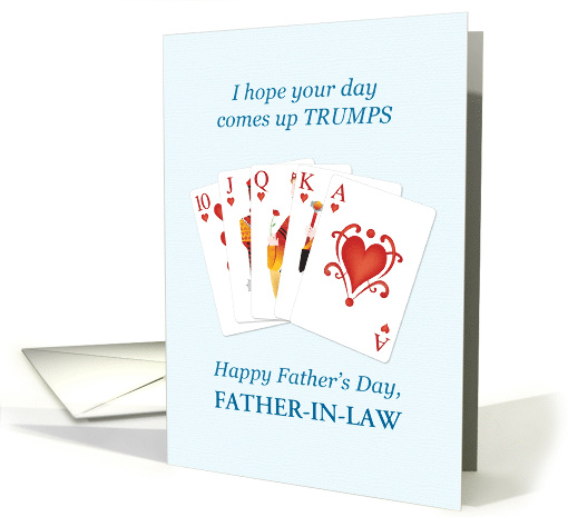 Add a Relation, Father-in-Law, Father's Day, Hearts Trumps Whist card
