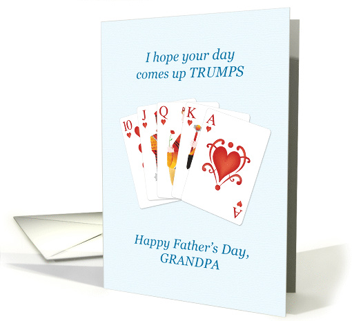 Grandpa, Father's Day, Hearts Trumps Whist card (1614904)