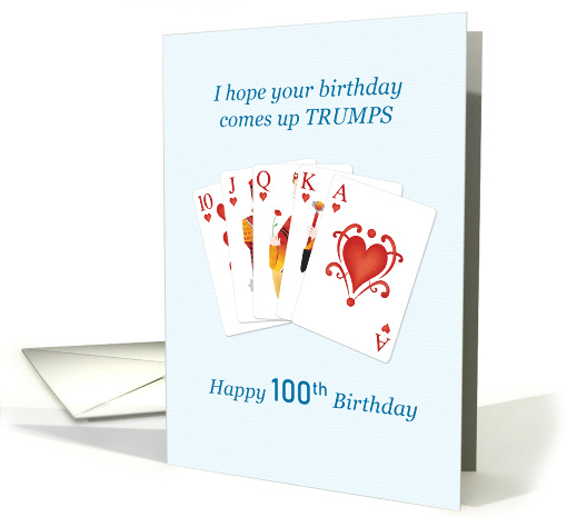 100th Birthday, Hearts Trumps Whist card (1615538)
