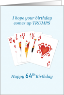 64th Birthday, Hearts Trumps Whist card