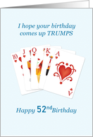 52nd Birthday, Hearts Trumps Whist card