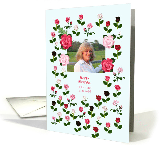 Wife Birthday Add a Picture Roses card (1616388)