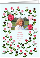 Wife Birthday Add a Picture Roses card