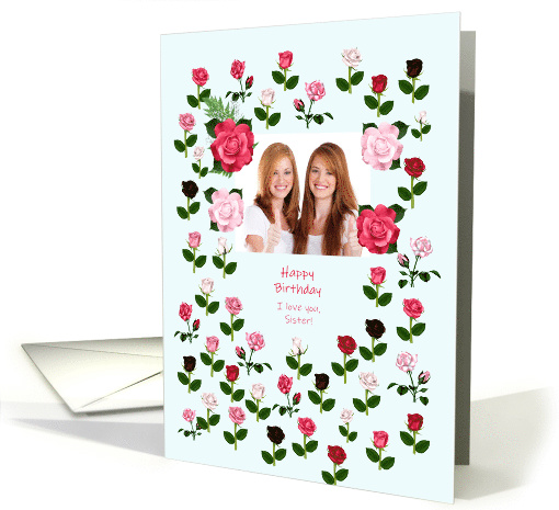 Sister Birthday Add a Picture Roses card (1616402)