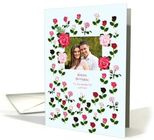 Partner Birthday Add a Picture Roses card (1616438)