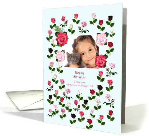 Great Granddaughter Birthday Add a Picture Roses card (1616556)