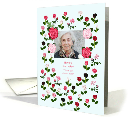 Great Aunt Birthday Add a Picture Roses card (1616560)