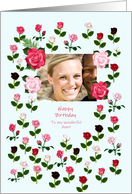 Aunt Birthday Add a Picture Roses card