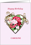 Add a Name Birthday Antique Painted Roses card
