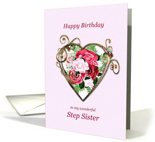 Step Sister Birthday Antique Painted Roses card (1619588)