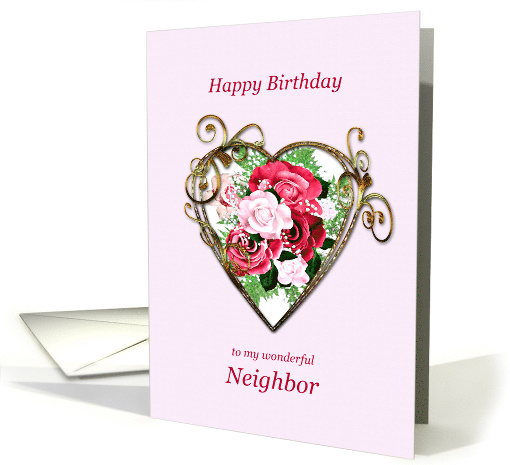 Neighbor Birthday Antique Painted Roses card (1619604)