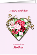Mother Birthday Antique Painted Roses card