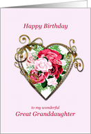 Great Granddaughter Birthday Antique Painted Roses card