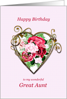 Great Aunt Birthday Antique Painted Roses card