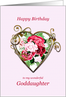 Goddaughter Birthday Antique Painted Roses card