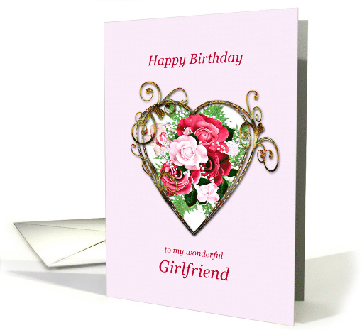 Girlfriend Birthday Antique Painted Roses card (1619726)