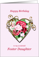 Foster Daughter Birthday Antique Painted Roses card