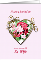 Ex-Wife Birthday Antique Painted Roses card