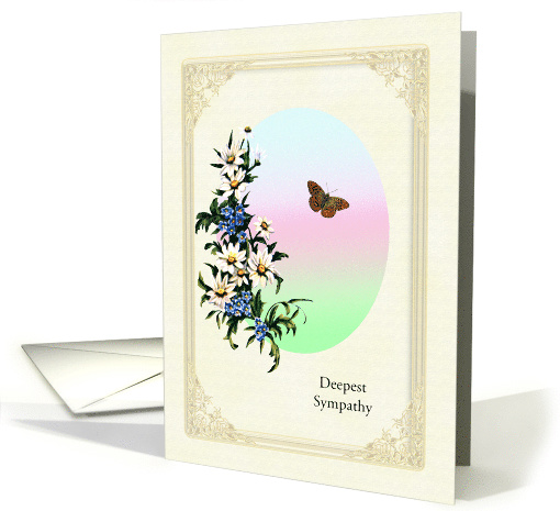 Deepest Sympathy, Flowers and Butterfly card (1622504)