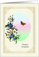 Deepest Sympathy, Flowers and Butterfly card