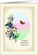 Sympathy From Us All, Flowers and Butterfly card