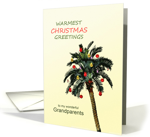 Grandparents Warmest Christmas Greetings Palm Tree card (1624574)