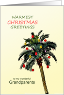 Grandparents Warmest Christmas Greetings Palm Tree card