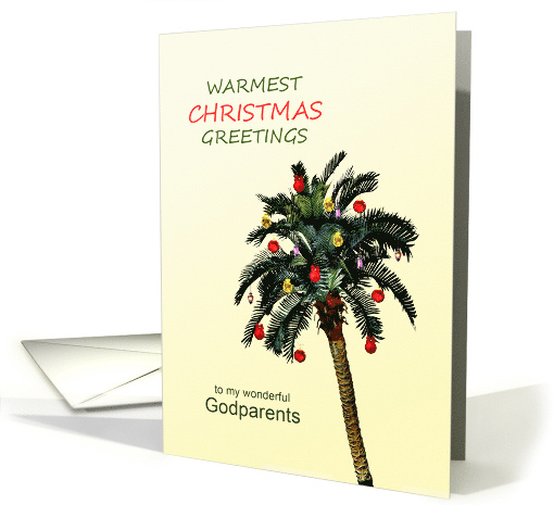 Godparents Warmest Christmas Greetings Palm Tree card (1624590)
