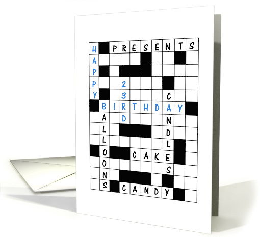 23rd Birthday Crossword Puzzle card (1627104)