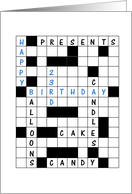 23rd Birthday Crossword Puzzle card