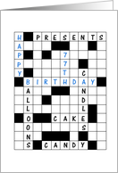 77th Birthday Crossword Puzzle card