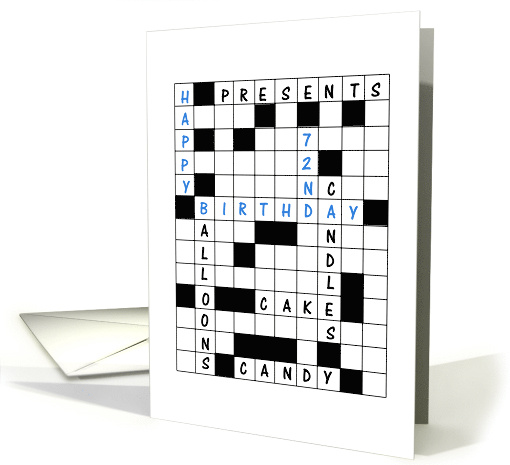 72nd Birthday Crossword Puzzle card (1627648)