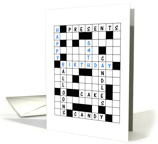 54th Birthday Crossword Puzzle card (1627682)