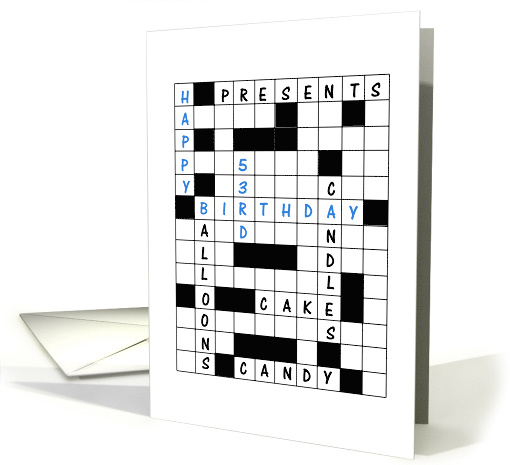 53rd Birthday Crossword Puzzle card (1627684)