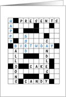53rd Birthday Crossword Puzzle card