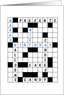 41st Birthday Crossword Puzzle card