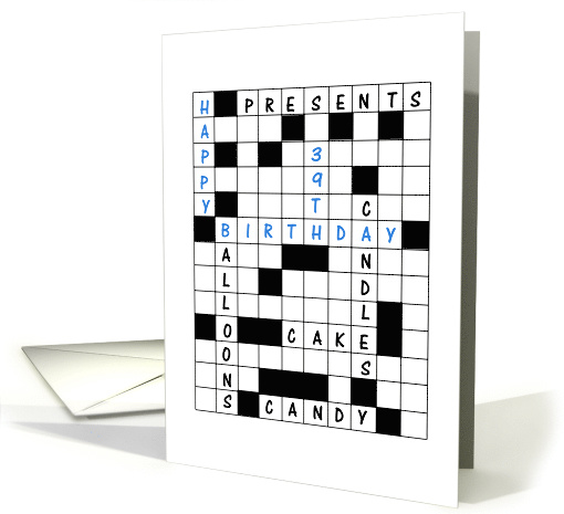 39th Birthday Crossword Puzzle card (1627712)