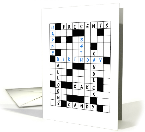34th Birthday Crossword Puzzle card (1627722)