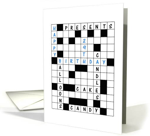 29th Birthday Crossword Puzzle card (1627736)