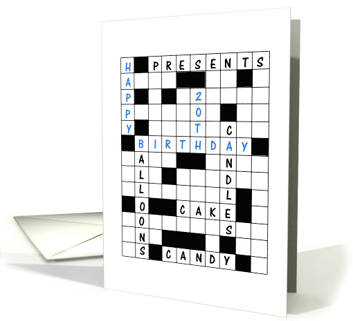 20th Birthday Crossword Puzzle card (1627758)