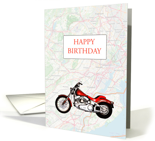 Birthday with Map and Motorbike card (1631922)